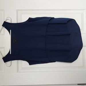 Ann Taylor navy blue dressy sleeveless top size S